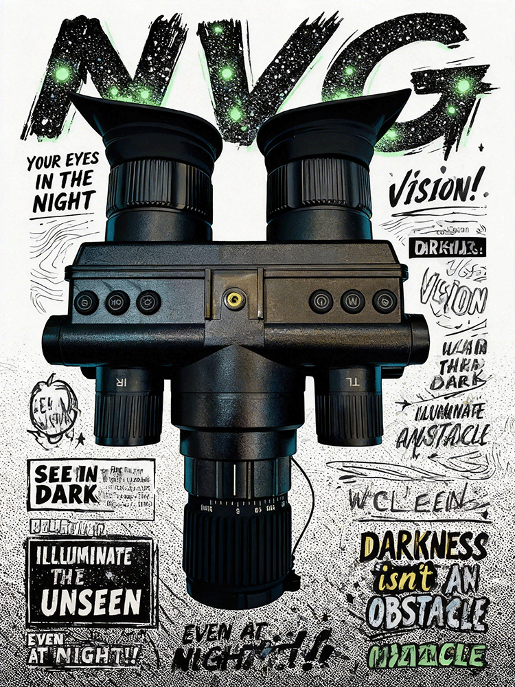 双目单筒夜视仪海报